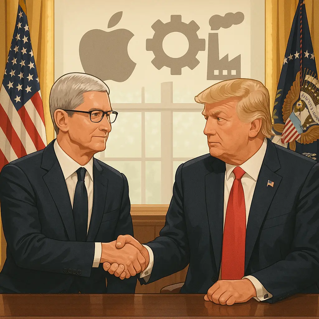 Tim Cook and Donald Trump partnership for Apple's American manufacturing expansion
