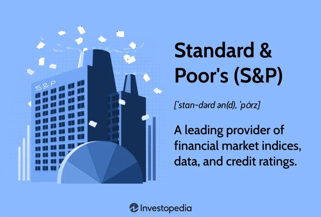 Illustration of Standard & Poor's (S&P) as a leading provider of financial market indices, data, and credit ratings