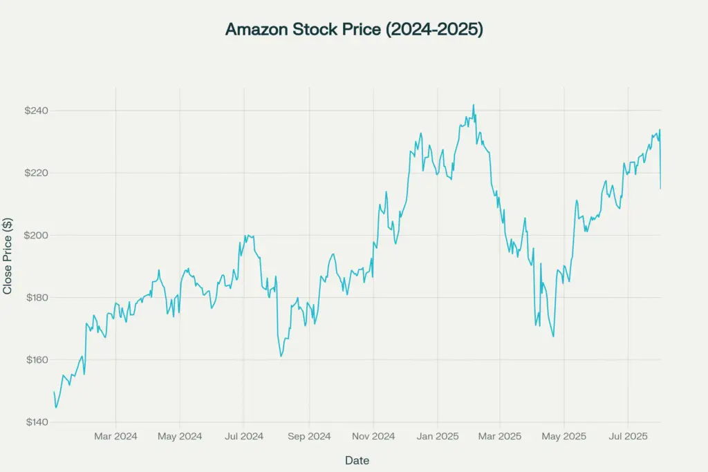 Amazon Price chart showing performance from 2024 to 2025