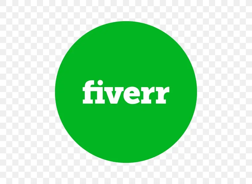 Fiverr logo with white text on a green circular background representing the freelance marketplace brand 