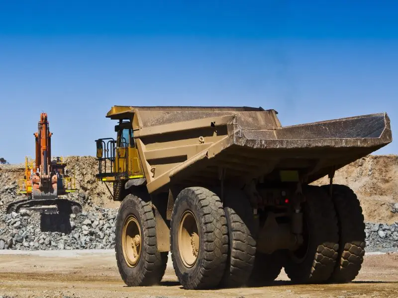 Heavy mining machinery operating at the Thacker Pass Lithium Project in Nevada, showcasing the scale of lithium extraction 