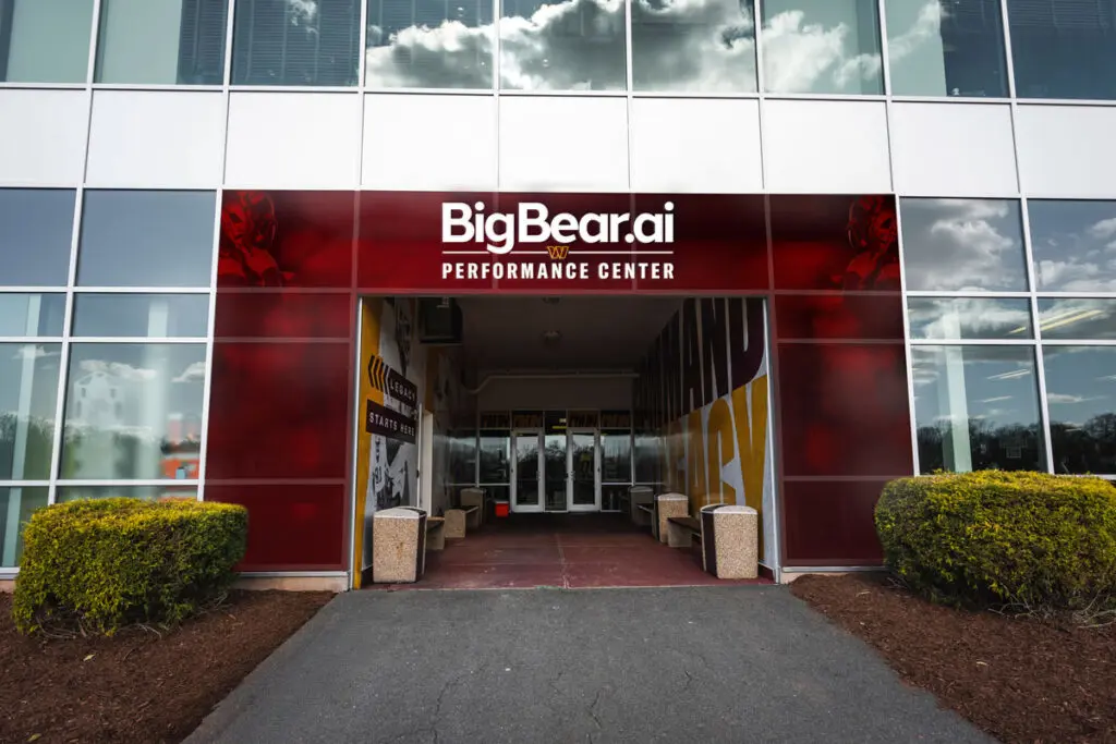 BigBear.ai Performance Center entrance showcasing the company's branded headquarters building 