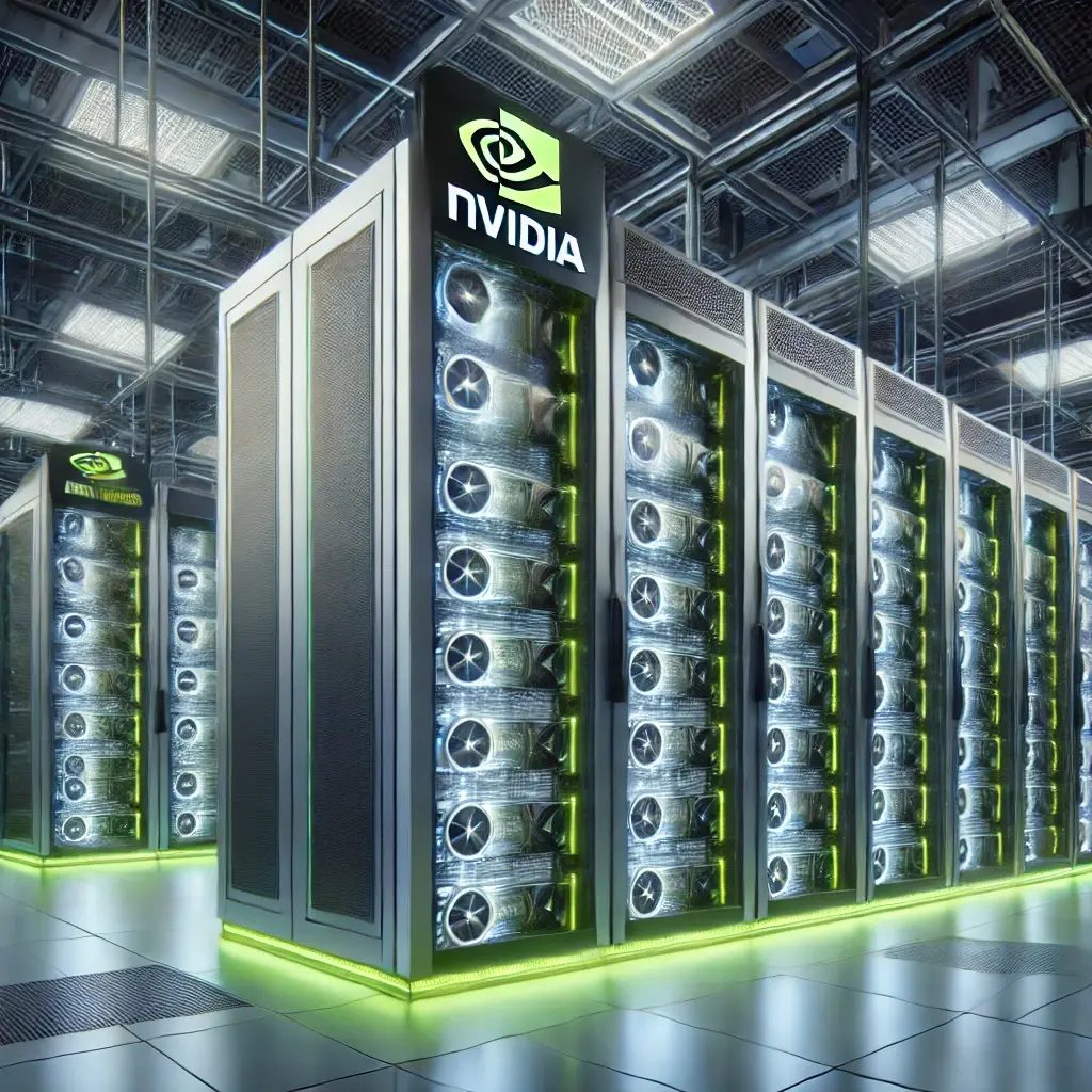 NVIDIA GPU-powered data center racks showcasing advanced infrastructure for AI and compute-intensive workloads 