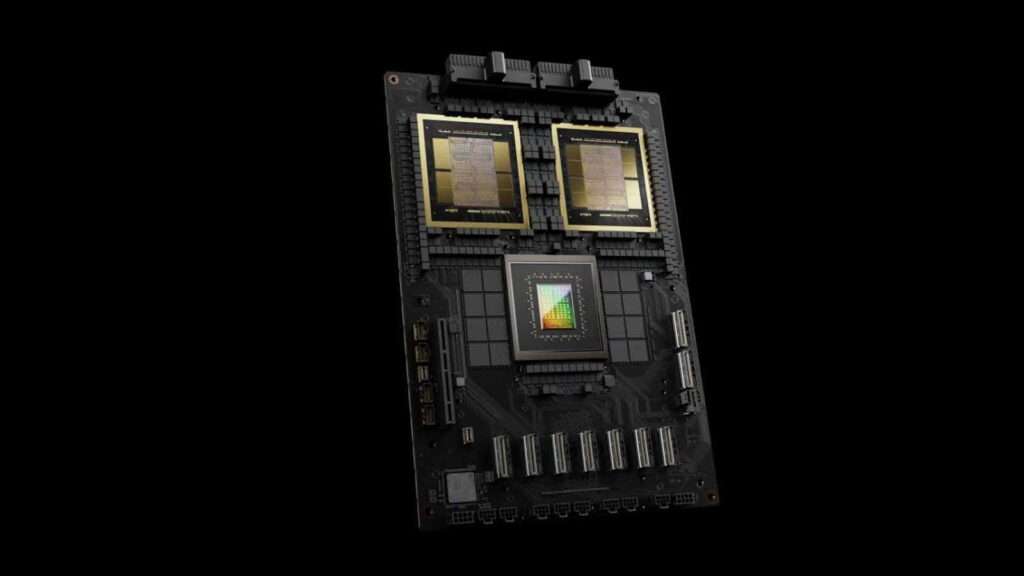 The picture above shows NVIDIA's revolutionary Blackwell chip. This technology powers most AI systems worldwide today.