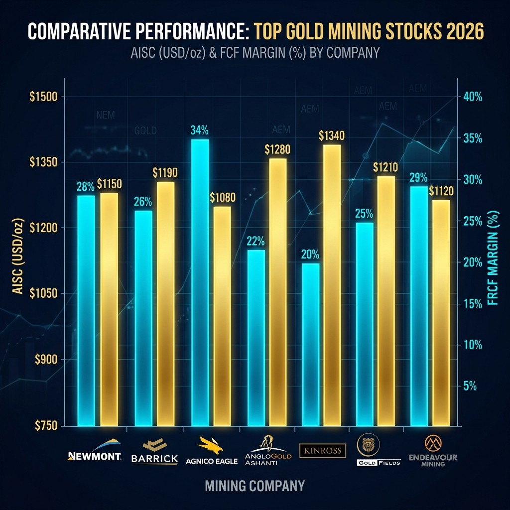 Gold Mining Stocks AISC Cost Margin Comparison Chart
