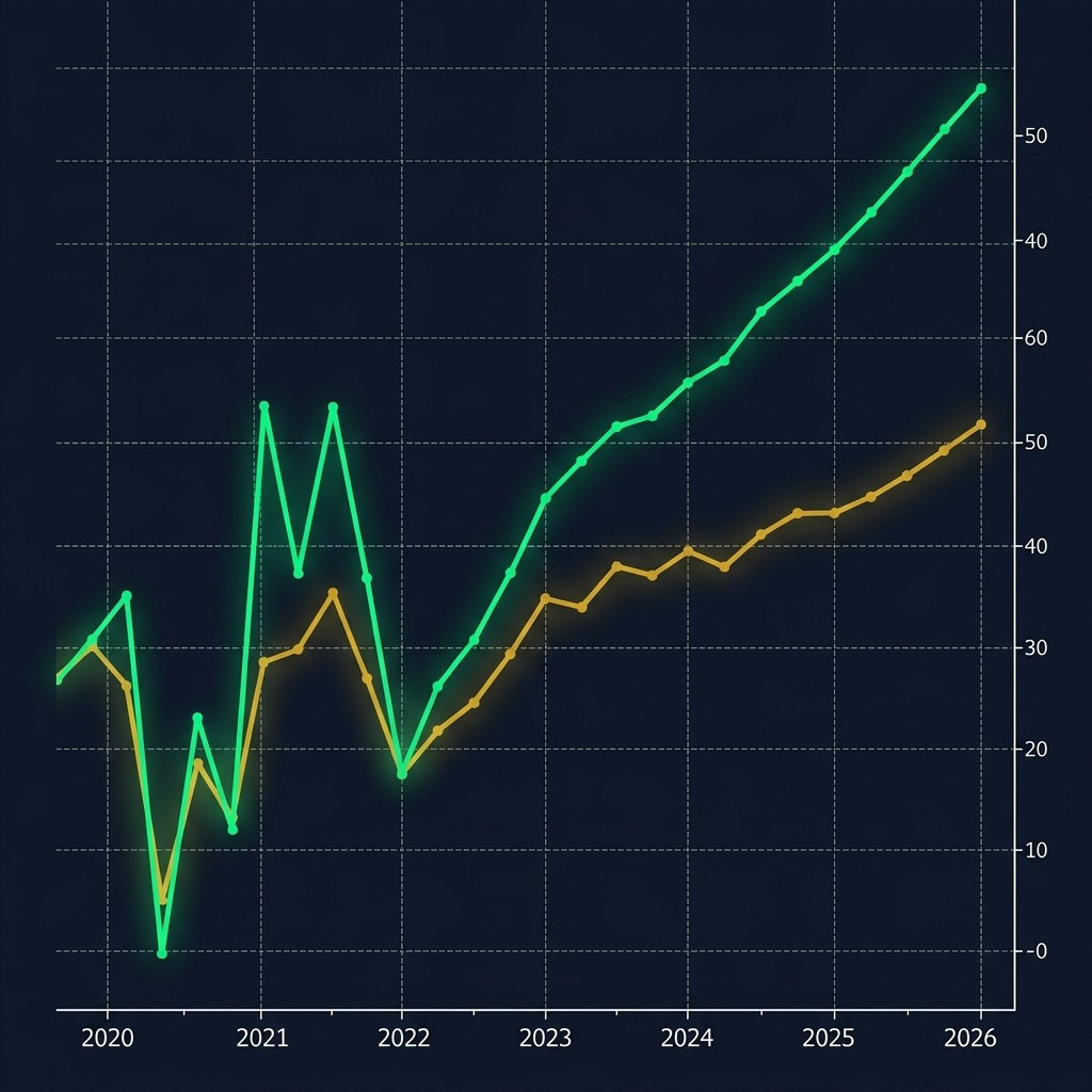 Nifty 50 Index Earnings Growth vs Global Emerging Market Equities Chart