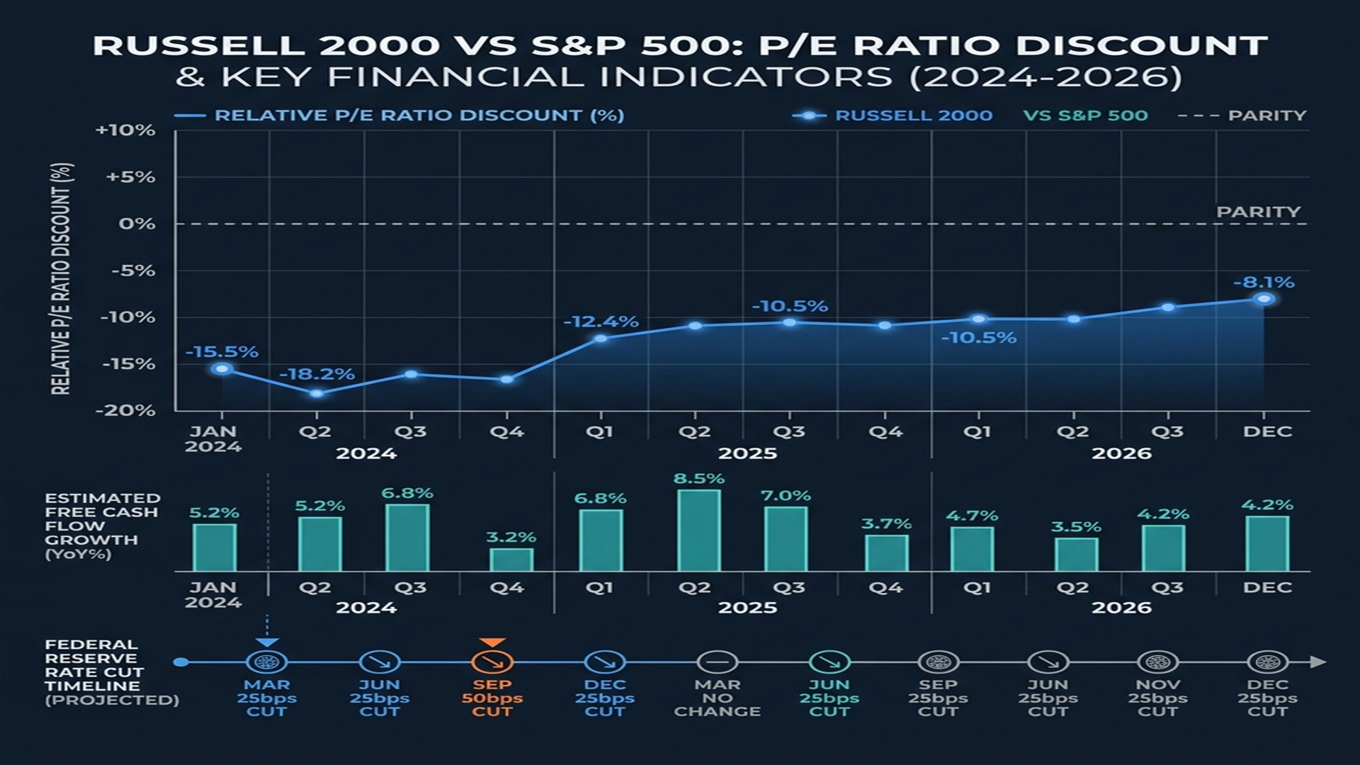 Russell 2000 price to earnings discount chart 2026